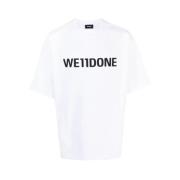 Wit Logo T-shirt We11Done , White , Heren