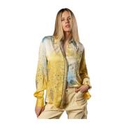 Rhinestone Tie-Dye Satijnen Shirt DES Phemmes , Multicolor , Dames