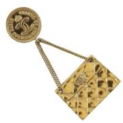 Pre-owned Metal brooches Chanel Vintage , Yellow , Dames