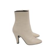 Pre-owned Leather boots Yves Saint Laurent Vintage , White , Dames