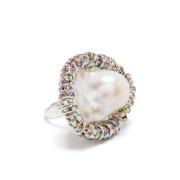 Barok Diamant Parel Ring Pearl Octopuss.y , Multicolor , Dames