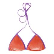Gelamineerde Driehoek Cup String Bikini Top MC2 Saint Barth , Orange ,...