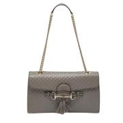 Pre-owned Leather gucci-bags Gucci Vintage , Gray , Dames