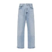 Stonewashed straight-leg jeans met metalen details Agolde , Blue , Dam...