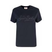 Katoenen Jersey T-shirt met Korte Mouwen MC2 Saint Barth , Blue , Dame...