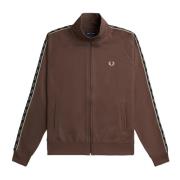 Contrast Tape Track Jacket Fred Perry , Brown , Heren