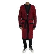 Rode Luipaard Cardigan Sweater Dolce & Gabbana , Multicolor , Heren