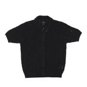 Monogram Jacquard Zip Sweater HUF , Black , Heren