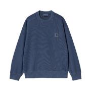 Nelson Sweatshirt Ballonpasvorm Ongeborsteld Carhartt Wip , Blue , Her...