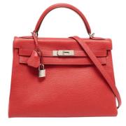 Pre-owned Leather handbags Hermès Vintage , Red , Dames