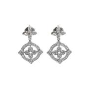 Pre-owned White Gold earrings Louis Vuitton Vintage , Gray , Dames