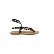 Gevlochten Studs Zwarte Sandalen K.jacques , Black , Dames