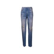 Hoge taille rechte pijp jeans met verouderd effect Don The Fuller , Bl...