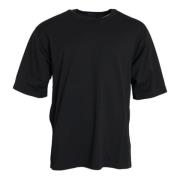 Zwart Logo Ingelegde Crew Neck T-shirt Dolce & Gabbana , Black , Heren