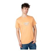 Klassieke Ronde Hals T-Shirt Guess , Orange , Heren