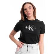 Monologo Regular T-Shirt Vrouwen Calvin Klein Jeans , Black , Dames