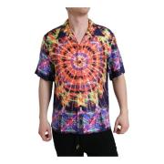 Zijden shirt met sterrenprint Dolce & Gabbana , Multicolor , Heren