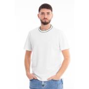 Heren Piqué Elastische T-shirt Lacoste , White , Heren