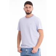 Heren Piqué Elastische T-shirt Lacoste , Blue , Heren