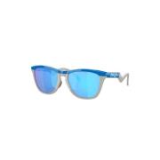 Vierkante Frame Spiegelende Zonnebril Blauw/Grijs Oakley , Blue , Unis...