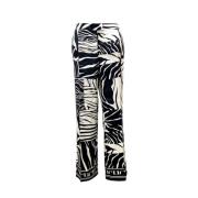 Zebra Print Zijden Rechte Broek Carolina Herrera , Multicolor , Dames