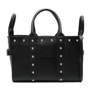 Studded Logo Leren Tas John Richmond , Black , Dames