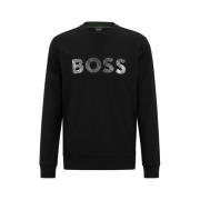 Spiegeleffect Casual Sweatshirt Hugo Boss , Black , Heren