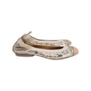 Pre-owned Leather flats Chanel Vintage , Gray , Dames