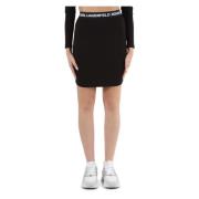 Viscose Mini Rok met Elastische Tailleband Karl Lagerfeld , Black , Da...