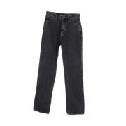 Pre-owned Cotton jeans Yves Saint Laurent Vintage , Gray , Dames