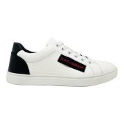 Witte Leren Sneakers Ss22 Dolce & Gabbana , White , Heren