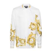Witte Twill Panel Aquarel Overhemd Versace Jeans Couture , Multicolor ...