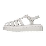 Leather sandals Grenelle Spider Voile Blanche , White , Dames