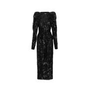 Zwarte Pailletten Wrap Jurk V-hals Rotate Birger Christensen , Black ,...