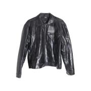 Pre-owned Leather outerwear Versace Pre-owned , Black , Heren