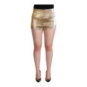 Gouden Metallic Hot Pants Dolce & Gabbana , Yellow , Dames