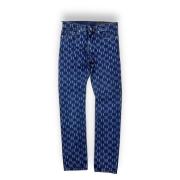 Blauwe Katoenen Regular Fit Broek Karl Lagerfeld , Blue , Heren