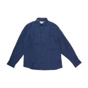 Blauw Linnen Kylian Shirt Selected Homme , Blue , Heren