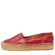 Pre-owned Leather flats Ralph Lauren Pre-owned , Red , Dames