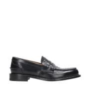 Zwarte Leren Loafer met Applicaties Mille885 , Black , Dames