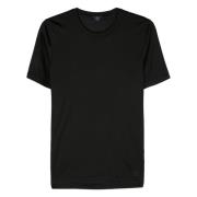 Luxe Zijden T-shirt, Made in Italy Barba , Black , Heren