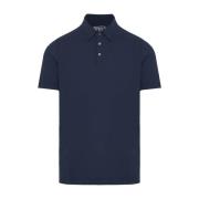 Slim Fit Cotton Polo Shirt Fedeli , Blue , Heren