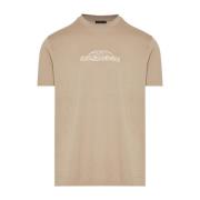 Katoenen T-shirt met 3D Design Emporio Armani , Beige , Heren