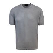 Grijze T-shirt met Jacquard Logo Emporio Armani , Gray , Heren