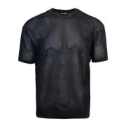 Zwart T-shirt met Jacquard Logo Emporio Armani , Black , Heren