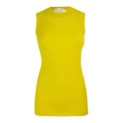 Geribbelde Katoenen Hemd Sportmax , Yellow , Dames