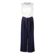 Mouwloze Jumpsuit met Patches Betty & Co , Blue , Dames