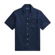 Klassieke Fit Linnen Camp Shirt Newport Navy Ralph Lauren , Blue , Her...