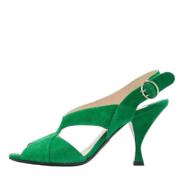 Pre-owned Suede sandals Prada Vintage , Green , Dames