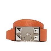 Pre-owned Leather belts Hermès Vintage , Orange , Dames